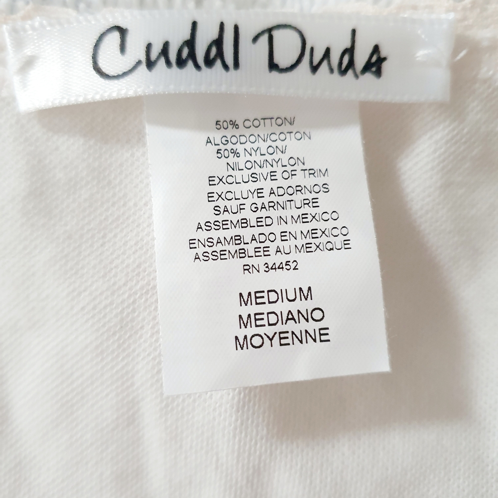 Cuddl Duds Women's Cream Short Sleeve V-Neck Tee - Picture 6 of 13